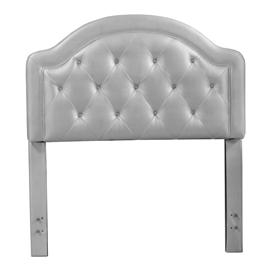 Hillsdale Furniture Karley Full Upholstered Headboard, Silver Faux Leather