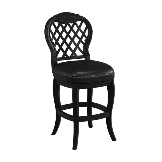 Hillsdale Furniture Braxton Wood Counter Height Return Swivel Stool, Black Honey