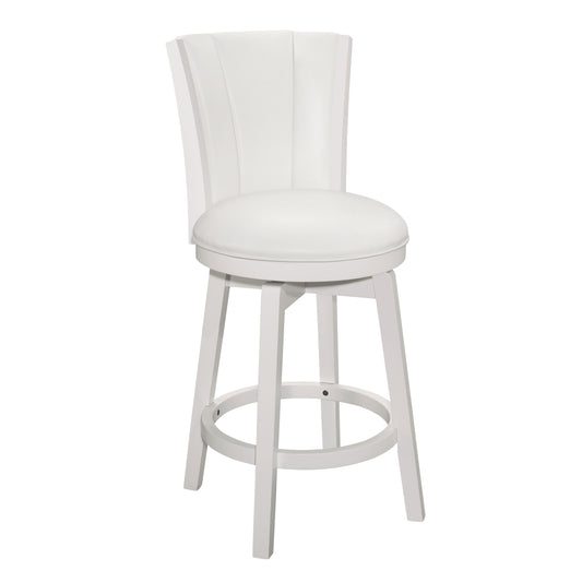 Hillsdale Furniture Gianna Wood Counter Height Swivel Stool with Upholstered Back, White