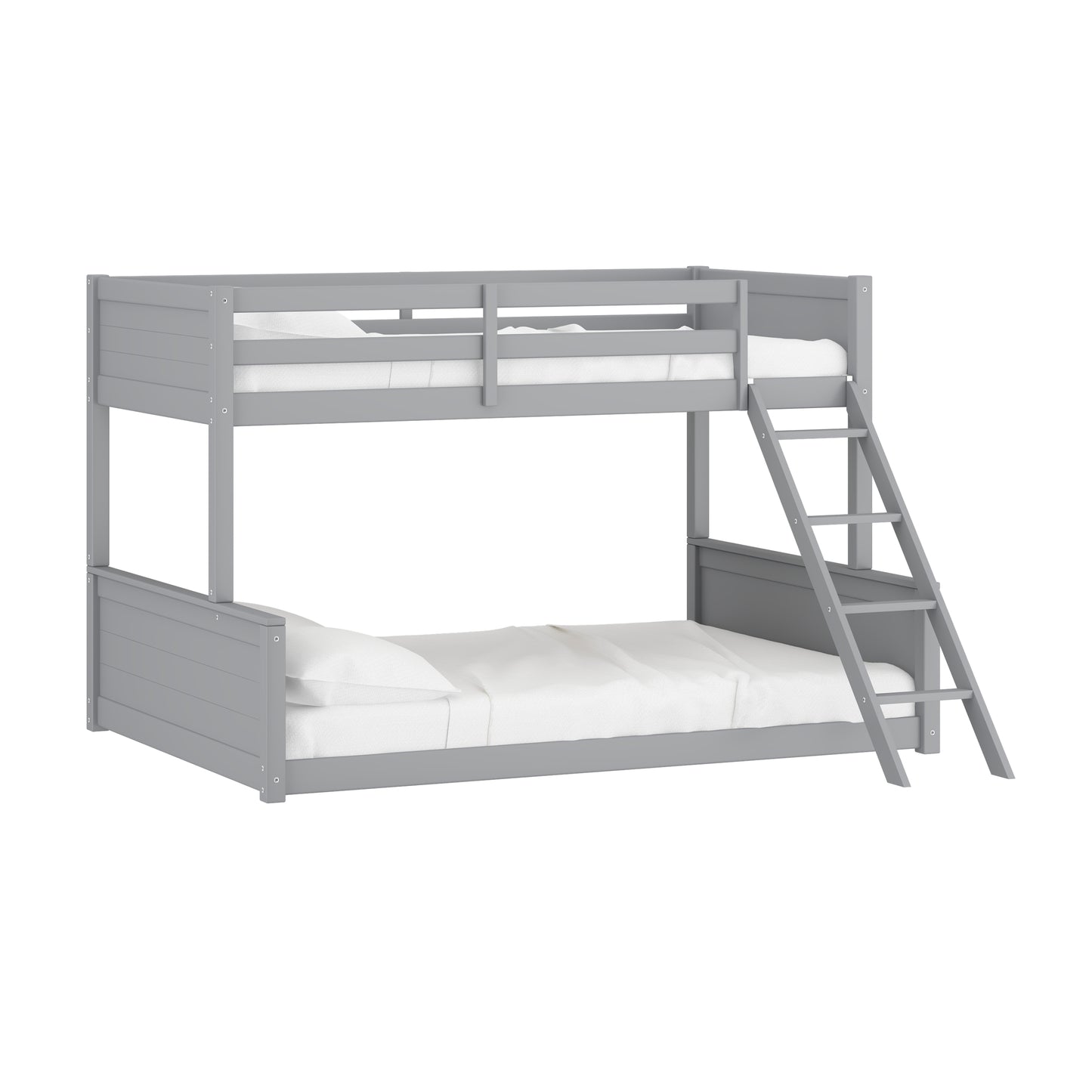 Living Essentials by Hillsdale Capri Wood Twin Over Full Bunk Bed, Gray