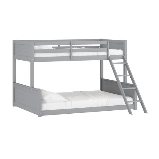 Living Essentials by Hillsdale Capri Wood Twin Over Full Bunk Bed, Gray