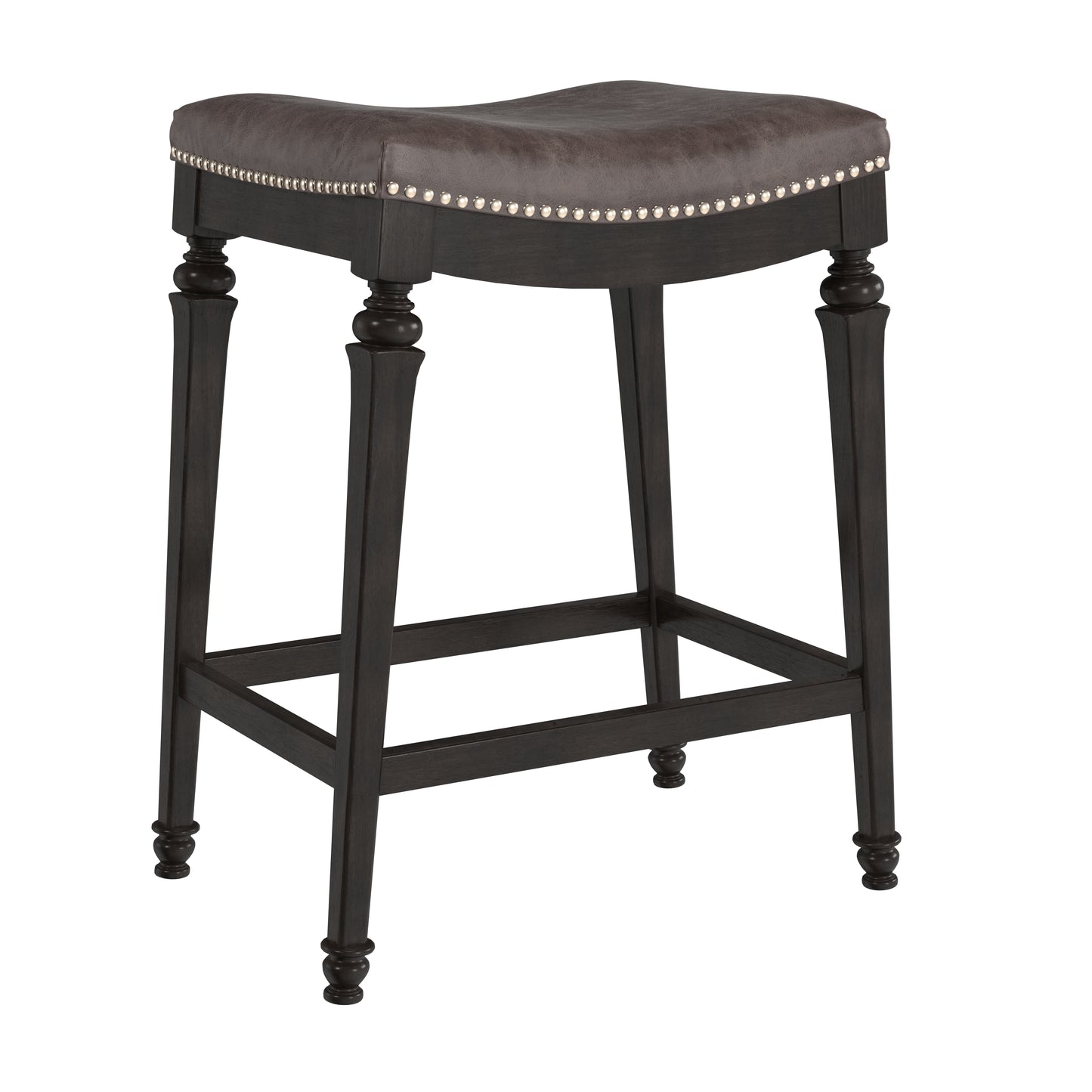 Hillsdale Furniture Vetrina Wood Backless Counter Height Stool, Black with Gold Rub