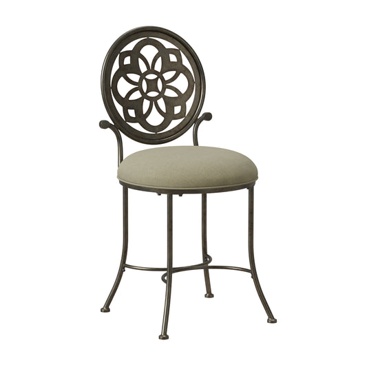 Hillsdale Furniture Marsala Metal Vanity Stool, Antique Gray