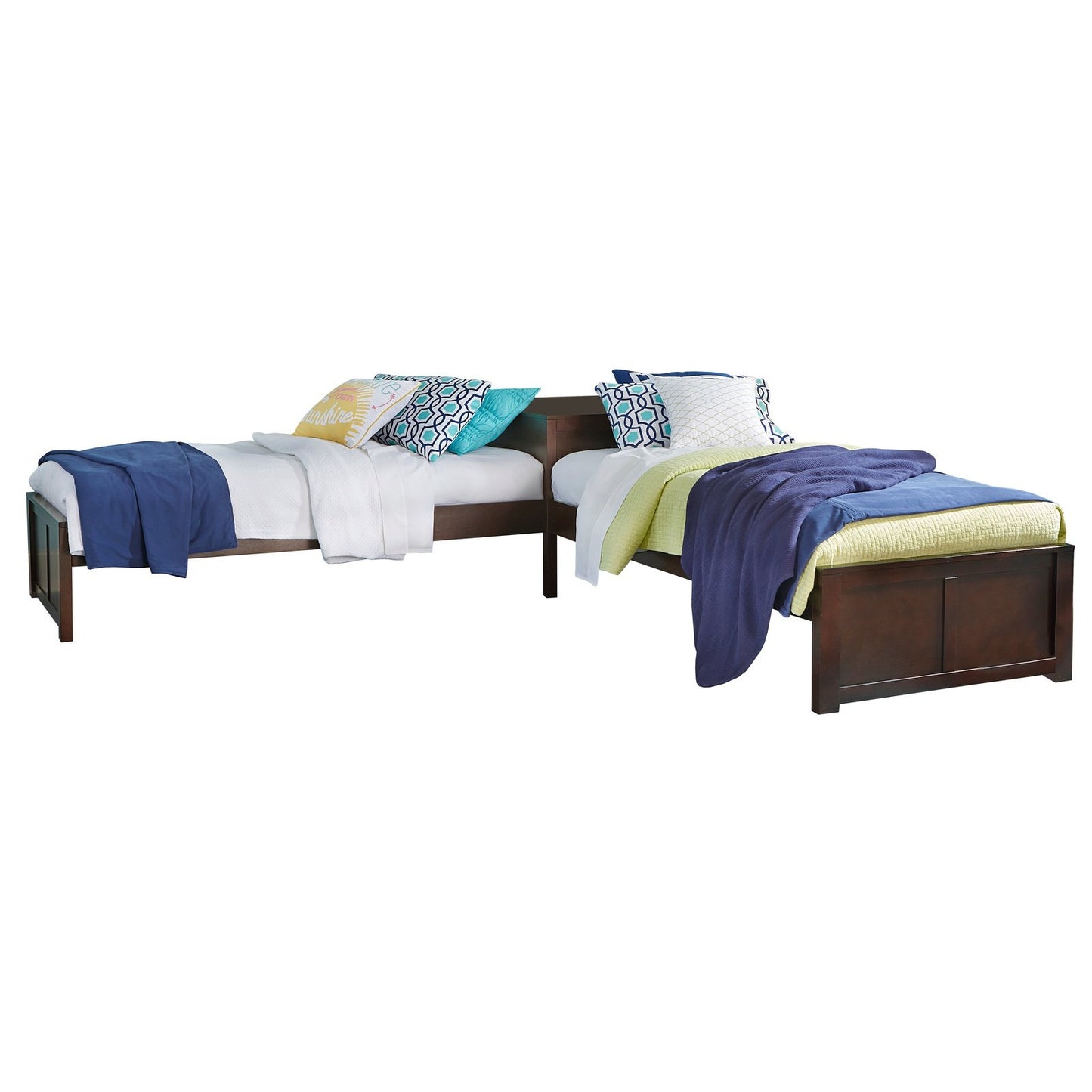 Hillsdale Kids and Teen Pulse Wood Twin L-Shaped Bed, Chocolate