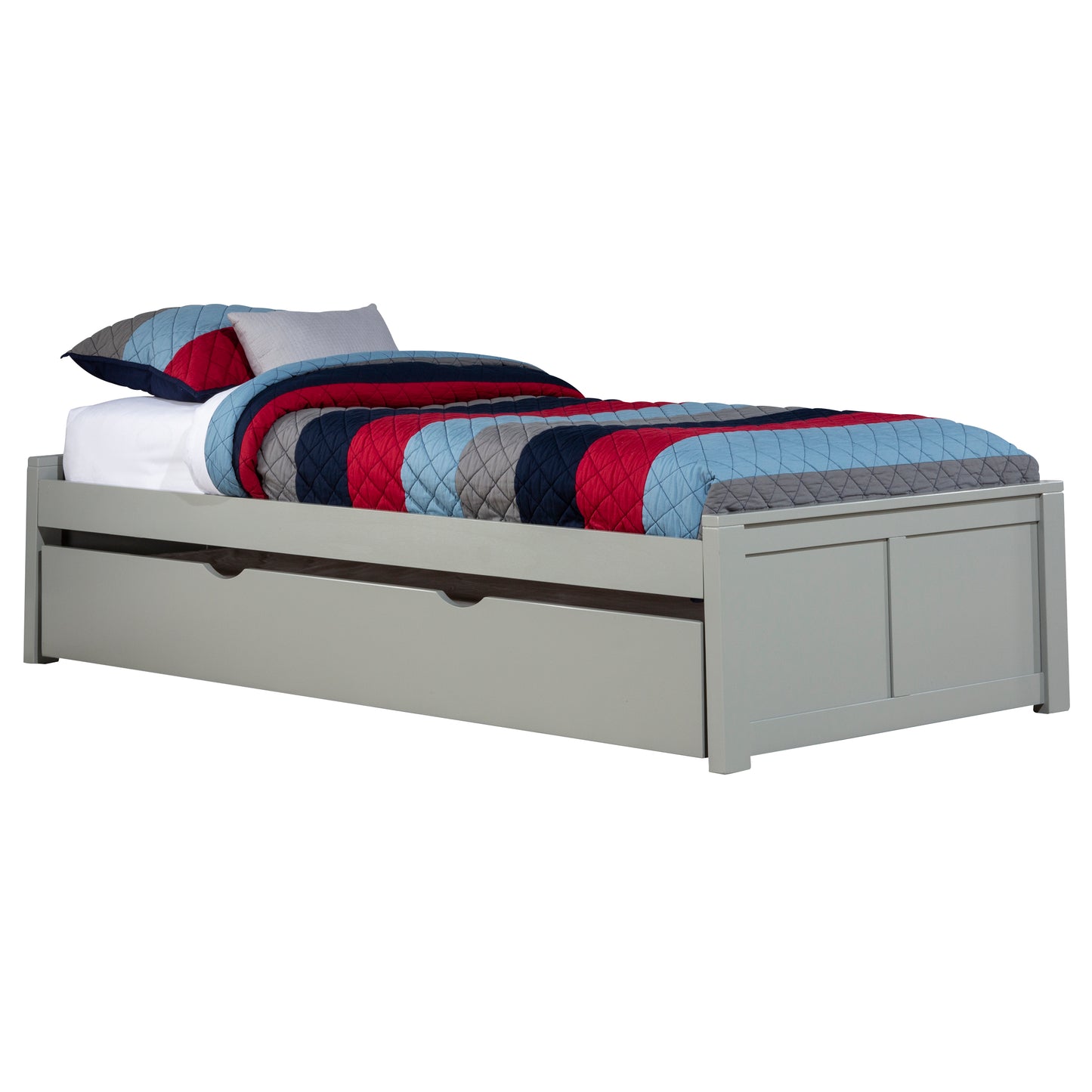 Hillsdale Kids and Teen Pulse Wood Twin Platform Bed with Trundle, Gray