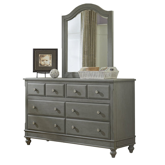 Hillsdale Kids and Teen Lake House Wood 8 Drawer Dresser with Mirror, Stone