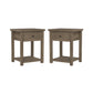 Living Essentials by Hillsdale Harmony Wood Accent Table, Set of 2, Knotty Gray Oak