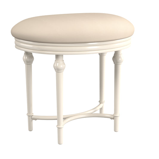 Hillsdale Furniture Cape May Backless Metal Vanity Stool, Matte White