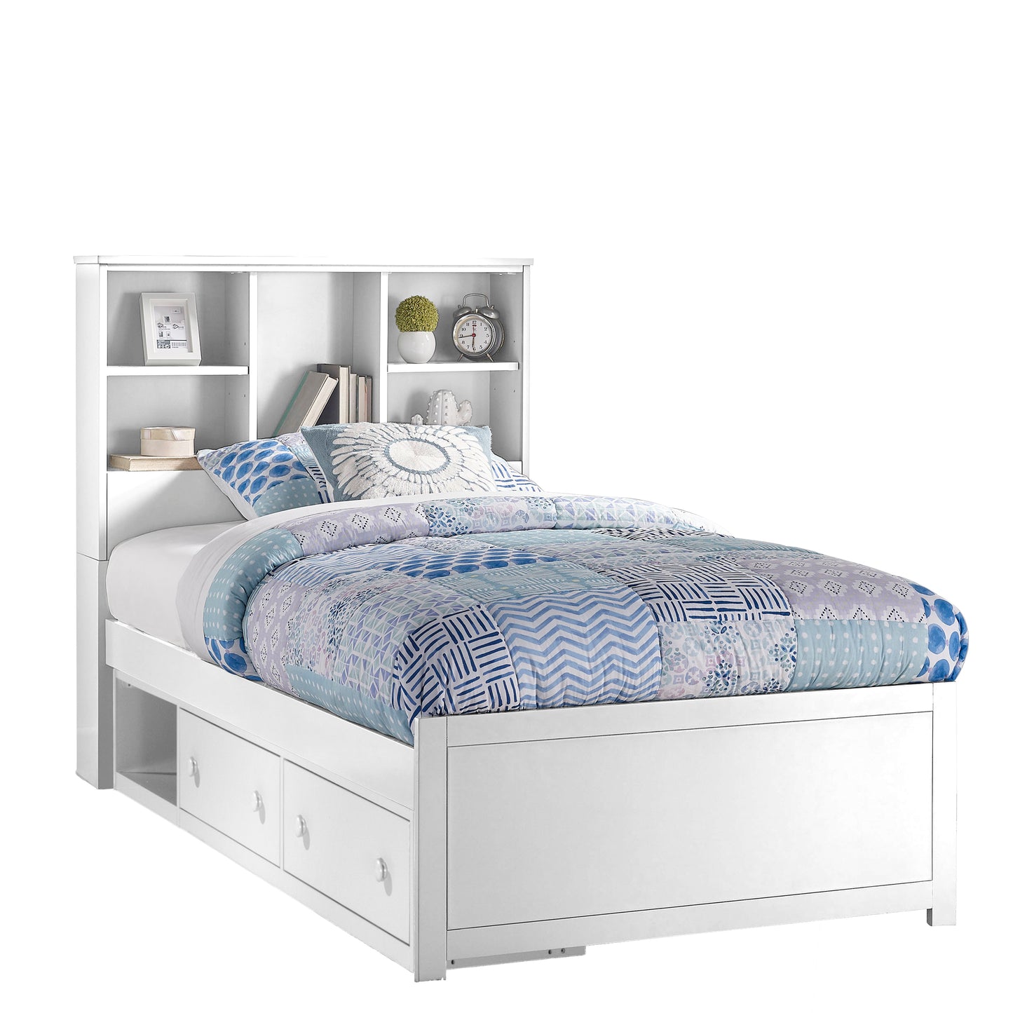 Hillsdale Kids and Teen Caspian Twin Bookcase Bed with Underbed Storage, White