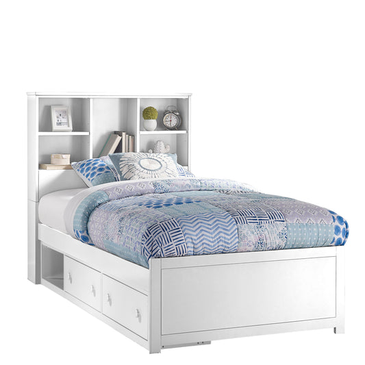 Hillsdale Kids and Teen Caspian Twin Bookcase Bed with Underbed Storage, White