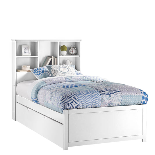 Hillsdale Kids and Teen Caspian Twin Bookcase Bed with Trundle, White