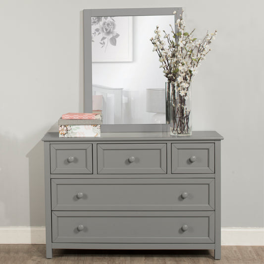 Hillsdale Kids and Teen Schoolhouse 4.0 5 Drawer Dresser and Mirror, Gray