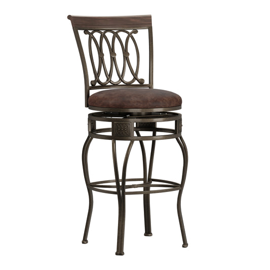 Hillsdale Furniture Montello Metal Bar Height Swivel Stool, Old Steel