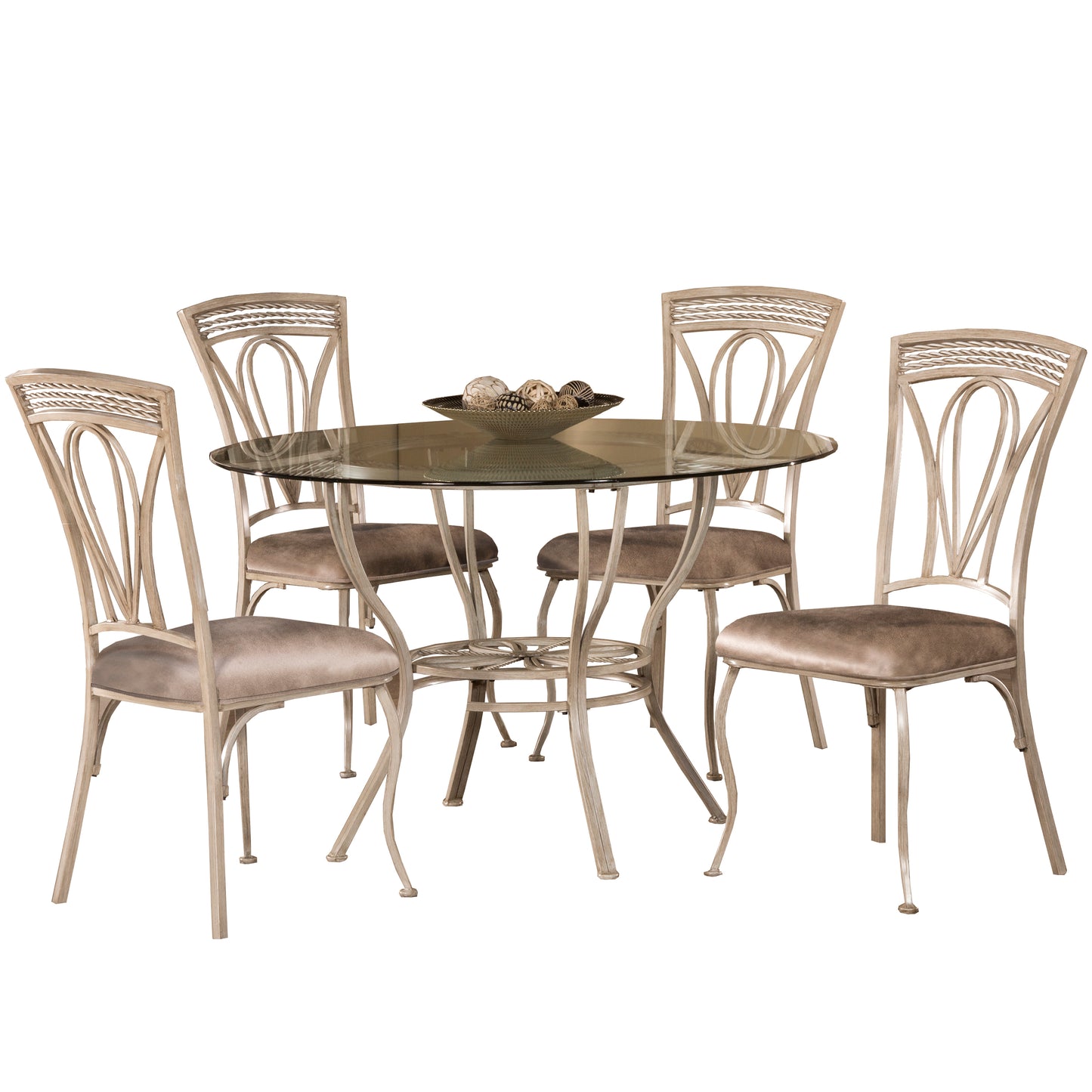 Hillsdale Furniture Napier Metal 5 Piece Dining Set, Aged Ivory