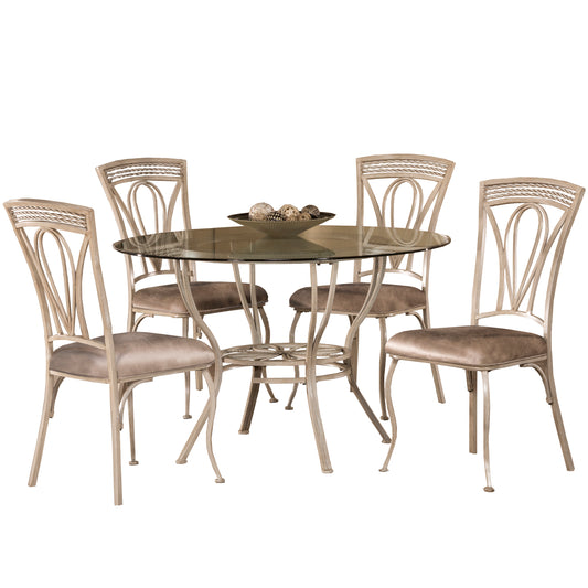 Hillsdale Furniture Napier Metal 5 Piece Dining Set, Aged Ivory