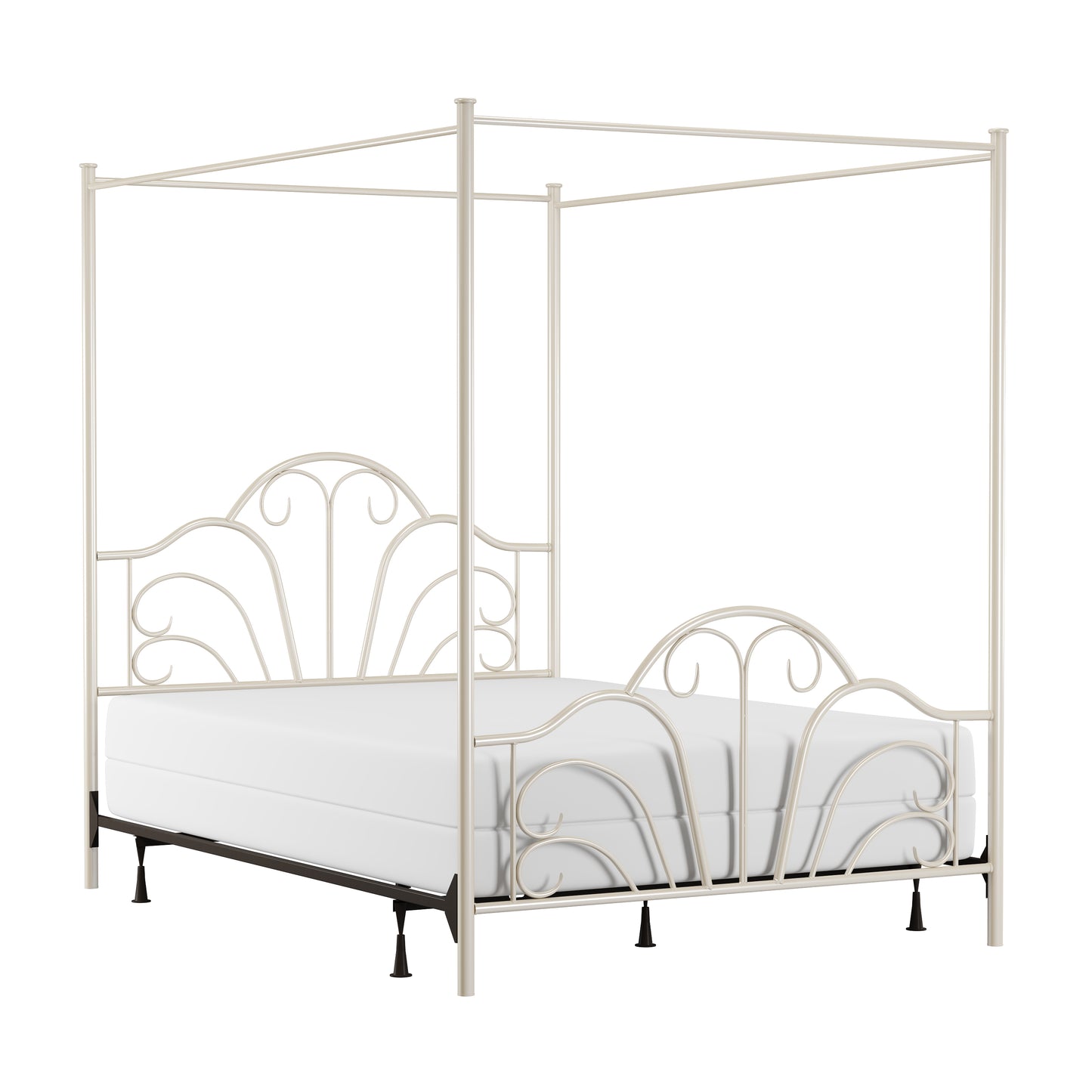 Hillsdale Furniture Dover Full Metal Canopy Bed, Cream