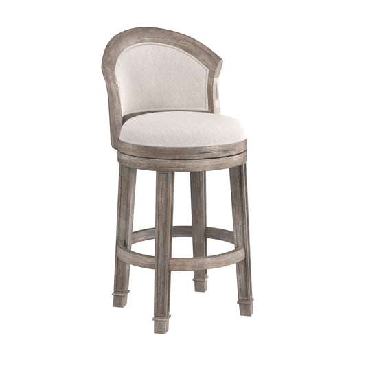 Hillsdale Furniture Monae Wood Bar Height Swivel Stool, Distressed Dark Gray