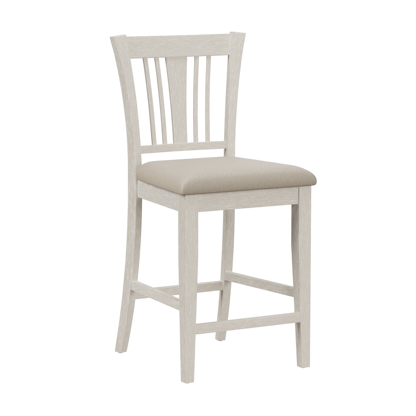 Hillsdale Furniture Pebblebrook Wood Slat Back Counter Height Stool, White Wire Brush