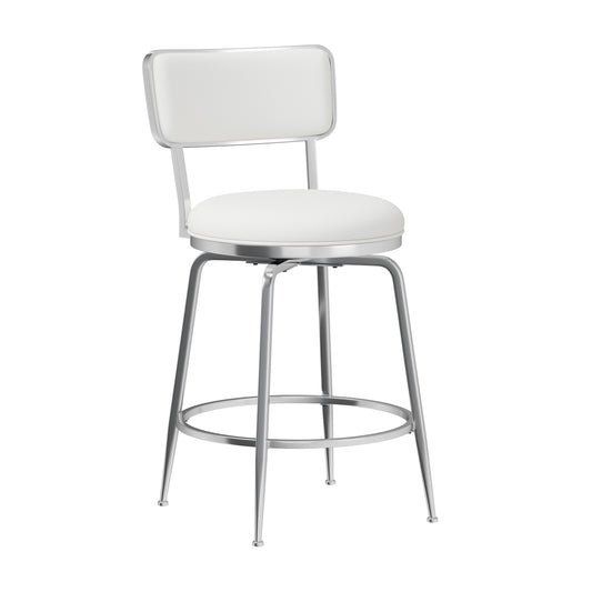 Hillsdale Furniture Baltimore Metal and Upholstered Swivel Counter Height Stool, Chrome