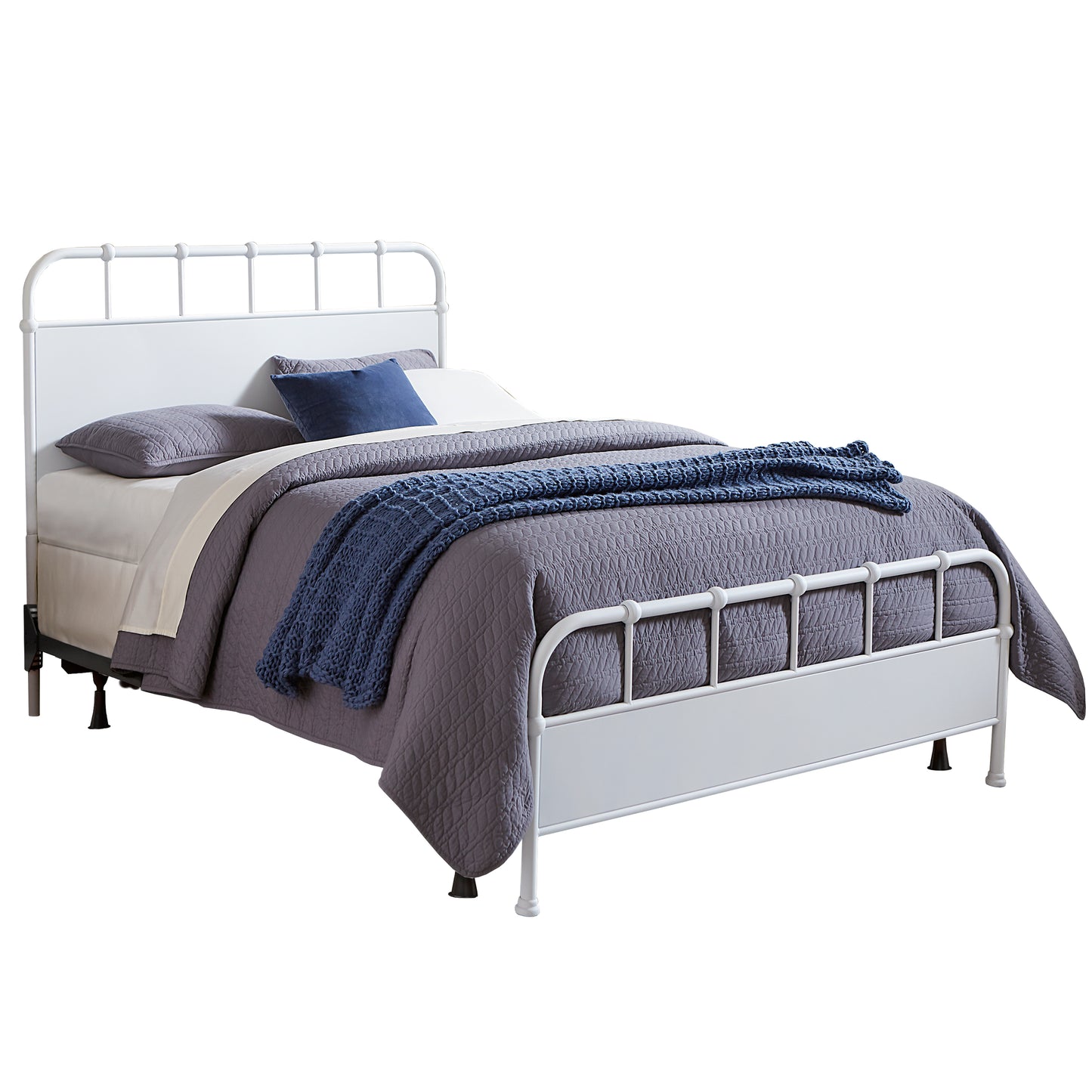 Hillsdale Furniture Grayson Queen Metal Bed, Textured White