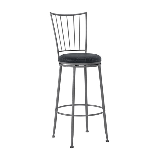 Hillsdale Furniture Slemmons Commercial Grade Metal Bar Height Swivel Stool, Gray