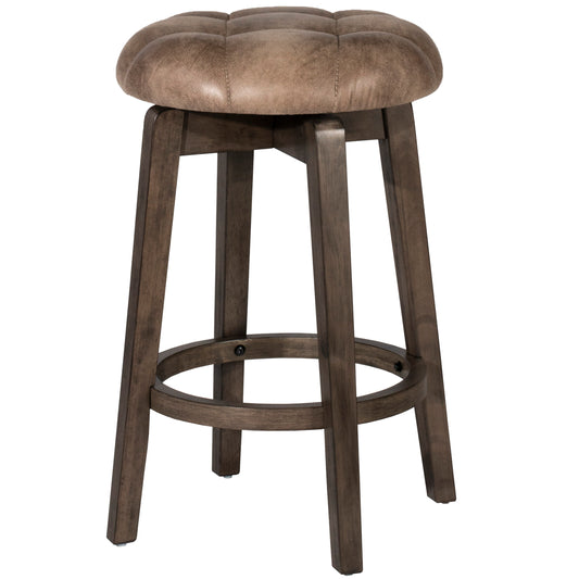 Hillsdale Furniture Odette Wood Backless Counter Height Swivel Stool, Rustic Gray