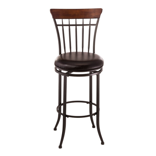 Hillsdale Furniture Cameron Metal Vertical Spindle Bar Height Swivel Stool, Charcoal Gray Metal