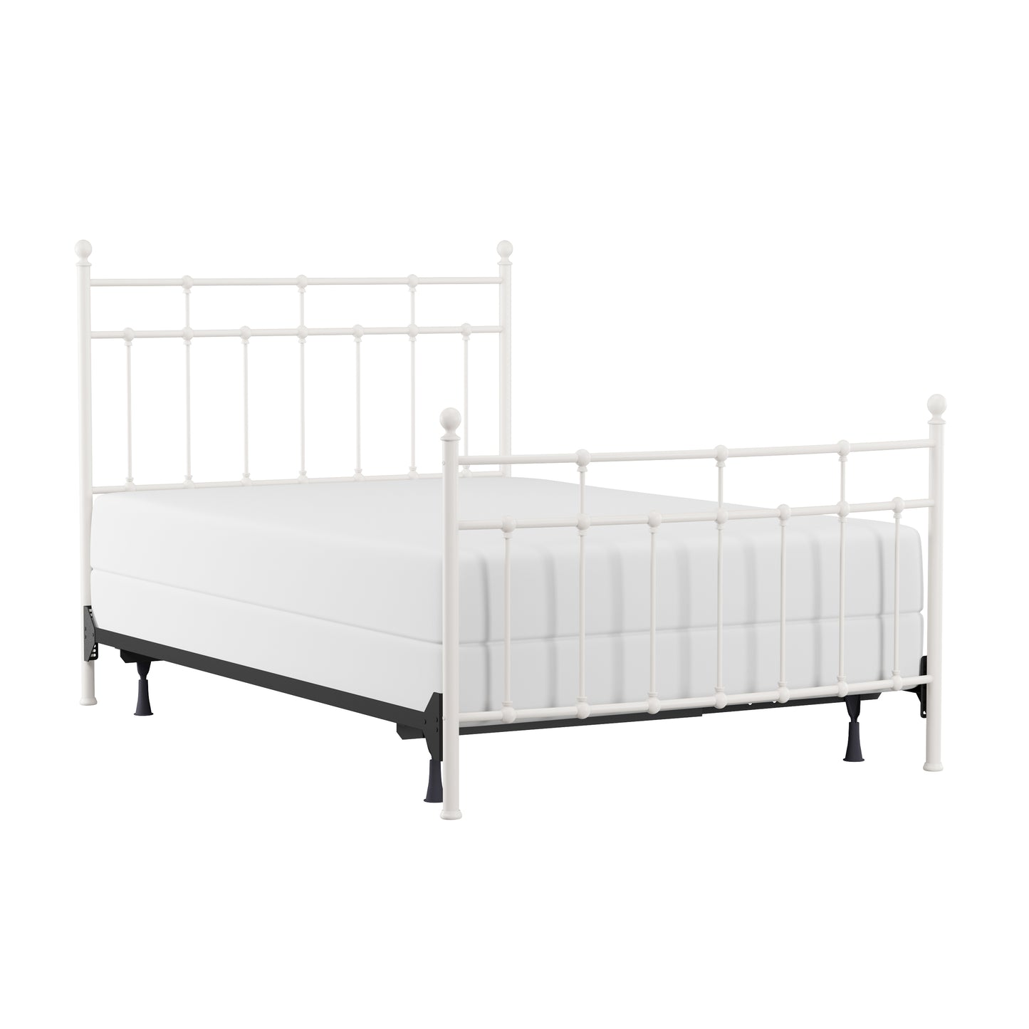 Hillsdale Furniture Providence Metal Full Bed with Spindle and Casting Design, Soft White