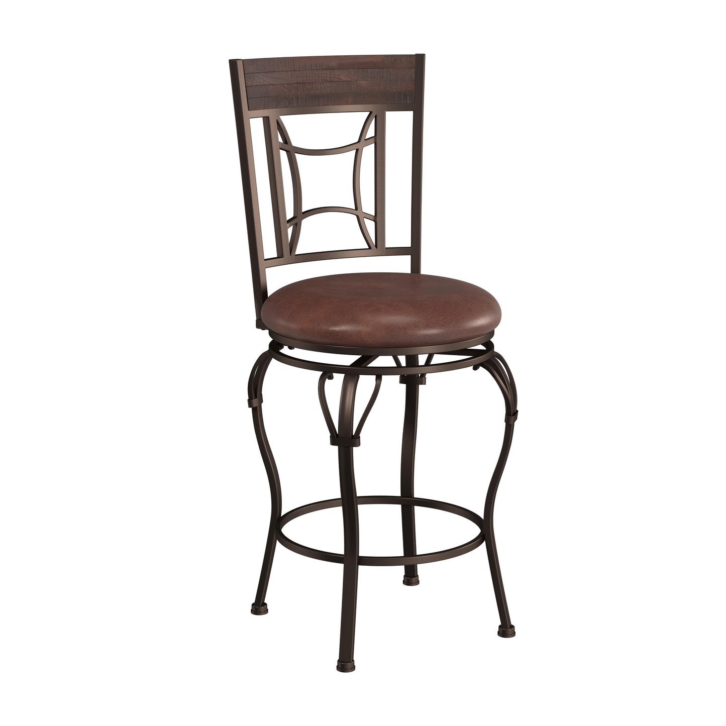 Hillsdale Furniture Granada Metal Counter Height Swivel Stool, Dark Chestnut