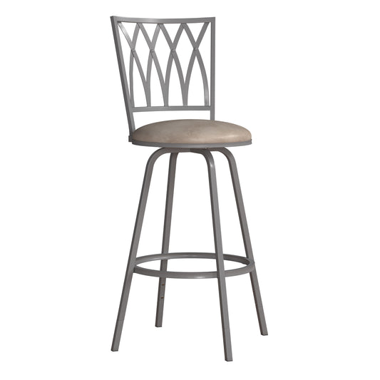 Hillsdale Furniture Flanery Metal Swivel Adjustable Stool with Nested Legs, Set of 2, Silver