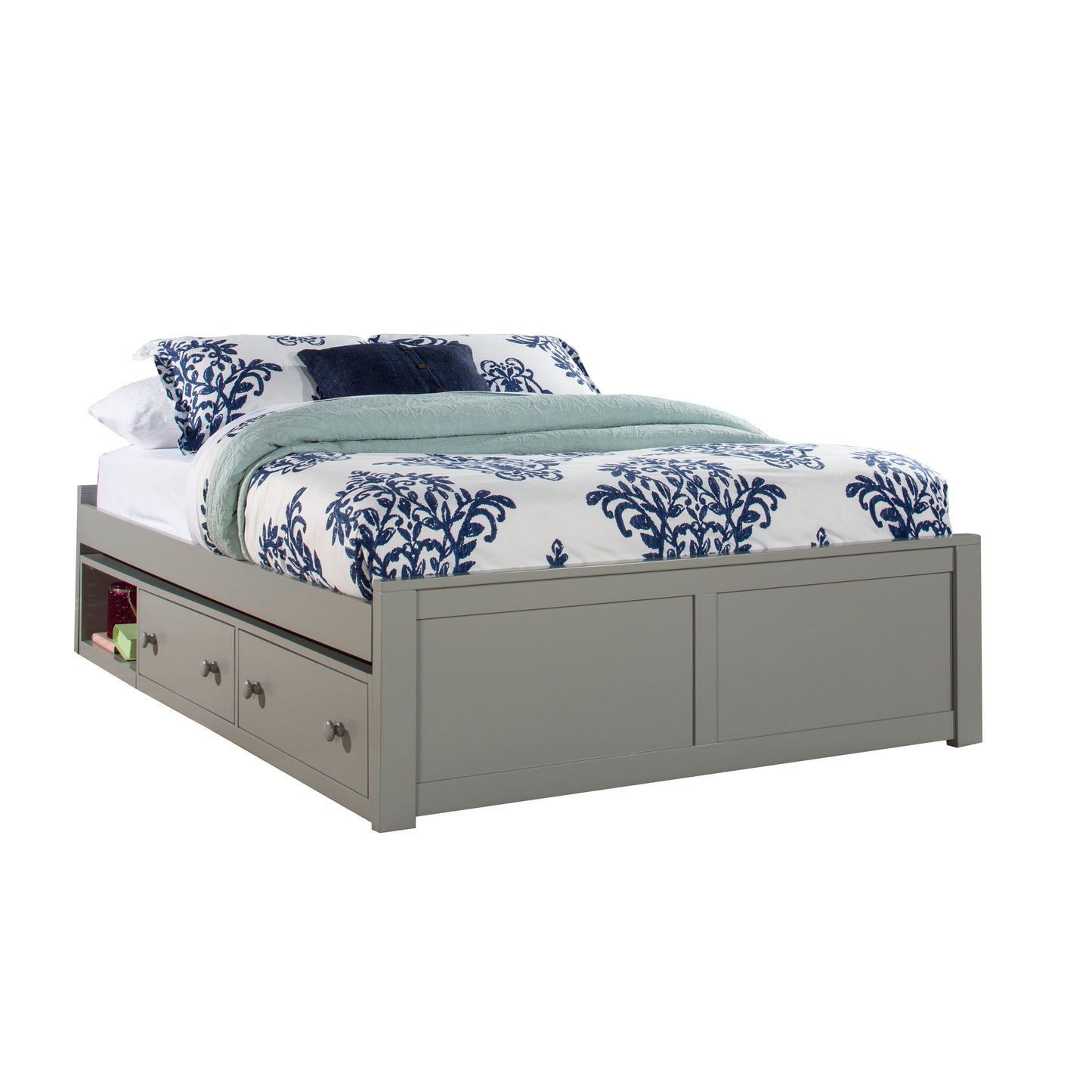 Hillsdale Kids and Teen Pulse Wood Full Platform Bed with Storage, Gray