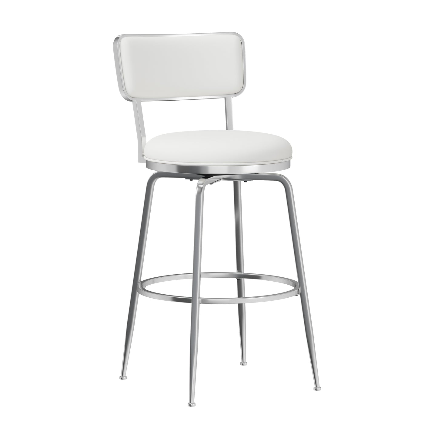 Hillsdale Furniture Baltimore Metal and Upholstered Swivel Bar Height Stool, Chrome