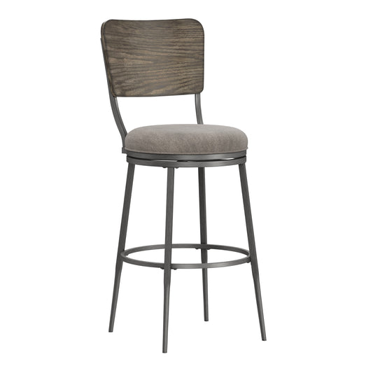 Hillsdale Furniture Garren Metal Bar Height Swivel Stool, Rubbed Pewter