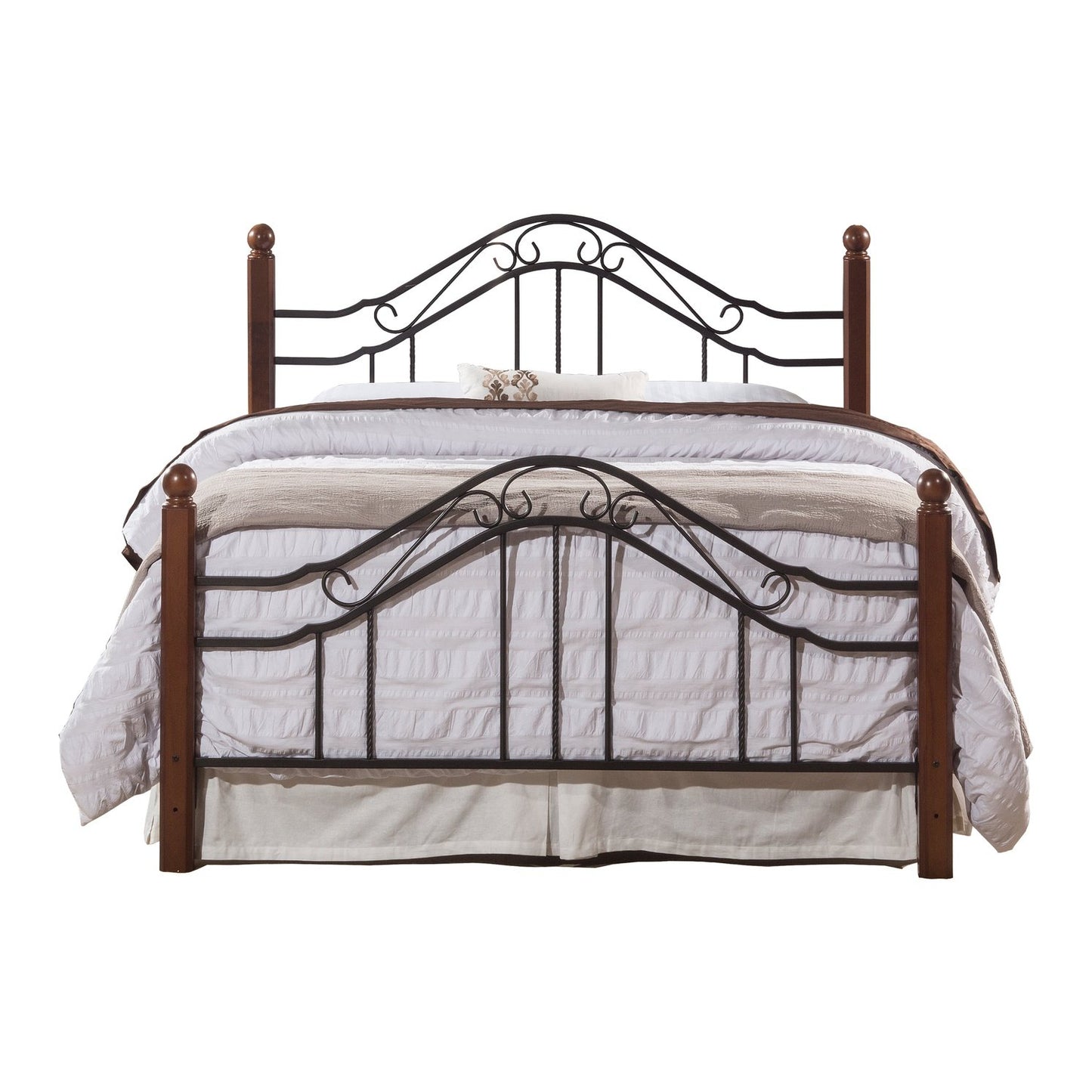 Hillsdale Furniture Madison Queen Metal Bed and Cherry Wood Posts, Textured Black