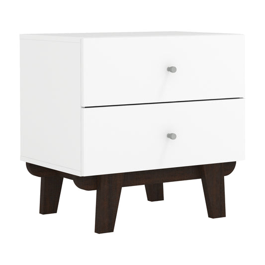 Living Essentials by Hillsdale Kincaid Wood 2 Drawer Nightstand, Matte White