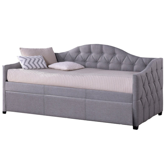 Hillsdale Furniture Jamie Upholstered Twin Daybed with Trundle, Gray