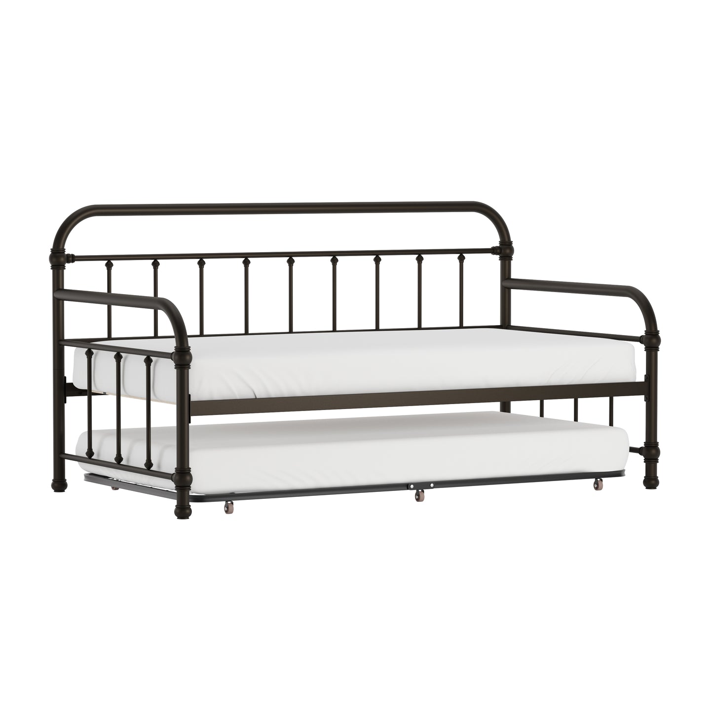 Hillsdale Furniture Kirkland Metal Twin Daybed with Roll Out Trundle, Dark Bronze