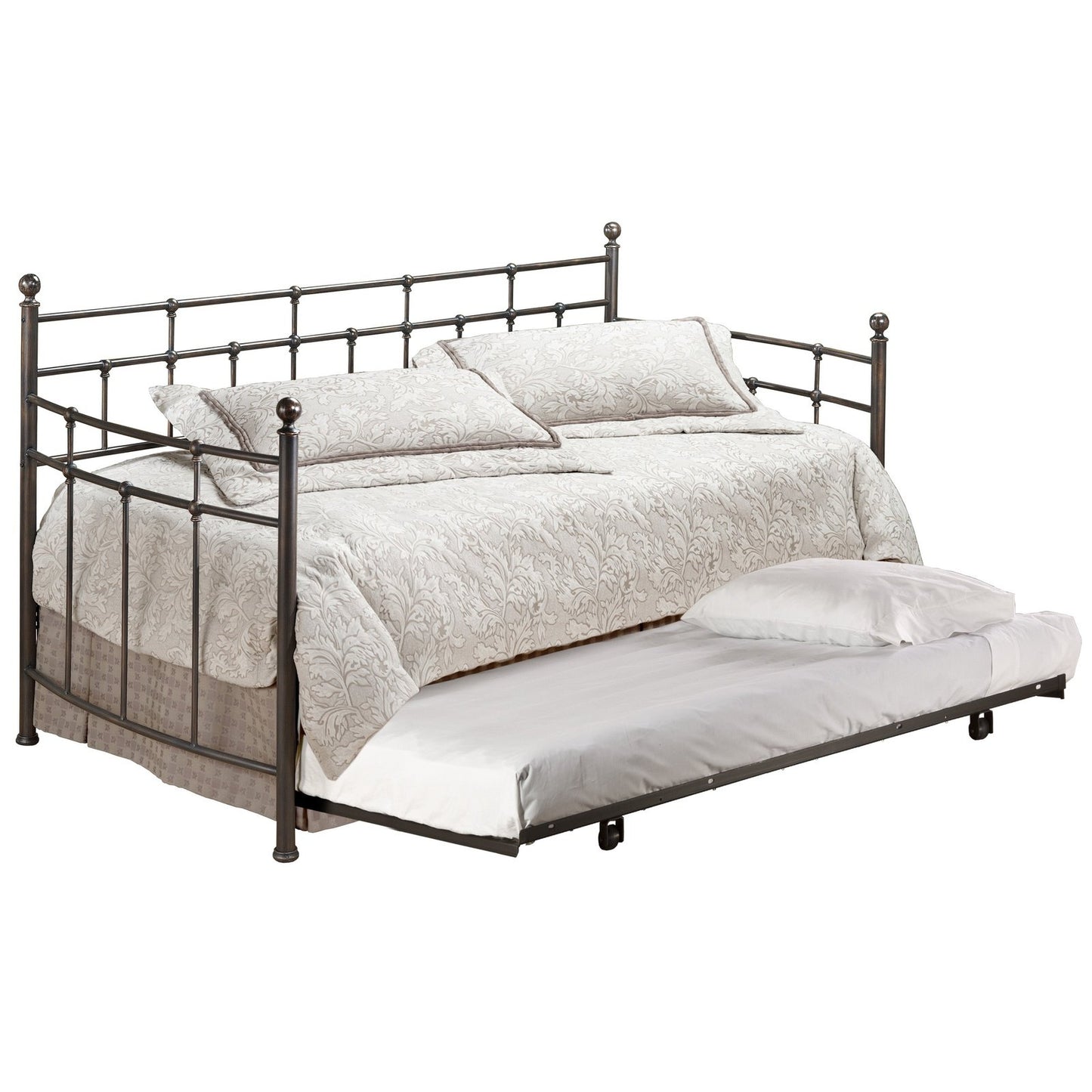 Hillsdale Furniture Providence Metal Twin Daybed with Roll Out Trundle, Antique Bronze