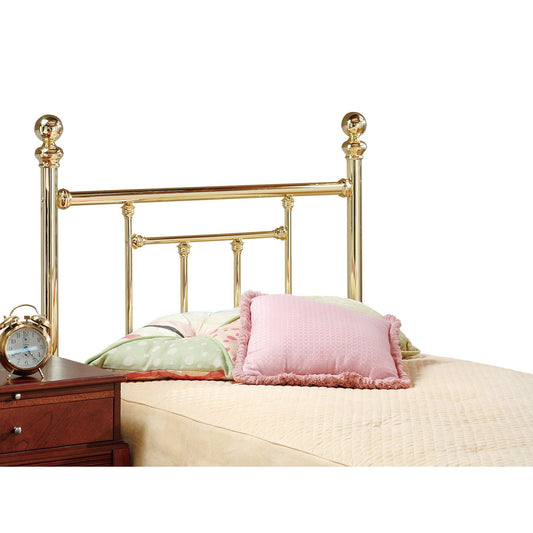 Hillsdale Furniture Chelsea Metal Twin Headboard with Frame, Classic Brass