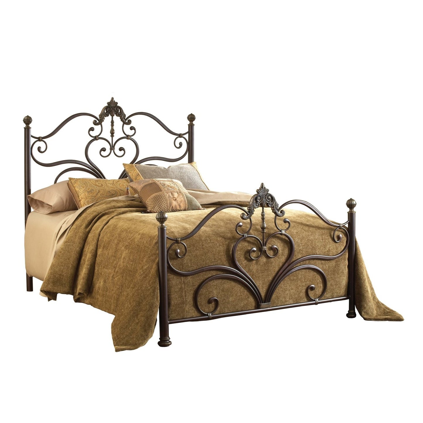 Hillsdale Furniture Newton Metal Queen Bed, Antique Brown