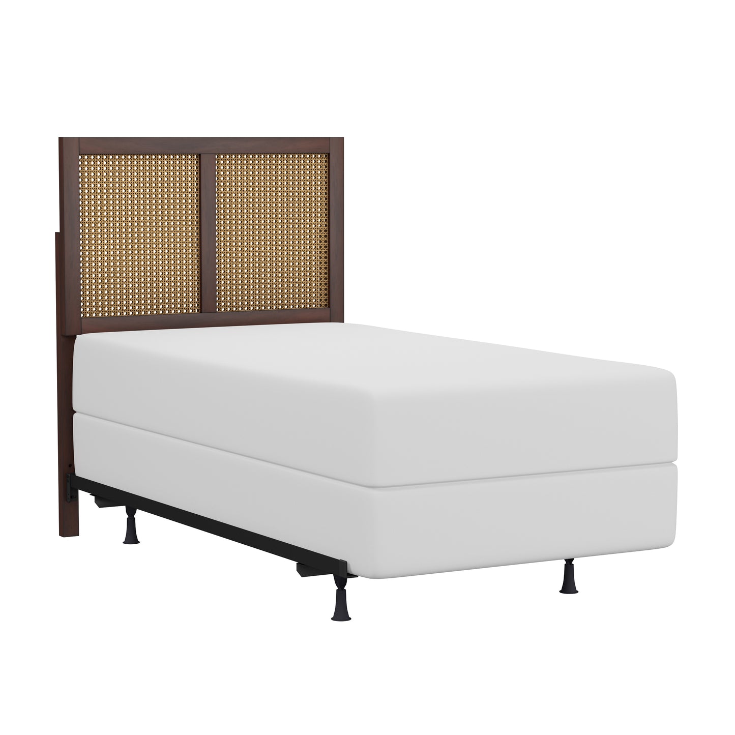 Hillsdale Furniture Serena Wood and Cane Panel Twin Headboard with Frame, Chocolate