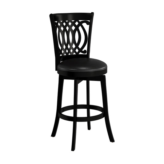 Hillsdale Furniture Van Draus Wood Bar Height Swivel Stool, Black