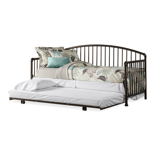 Hillsdale Furniture Brandi Metal Twin Daybed with Roll Out Trundle, Oiled Bronze