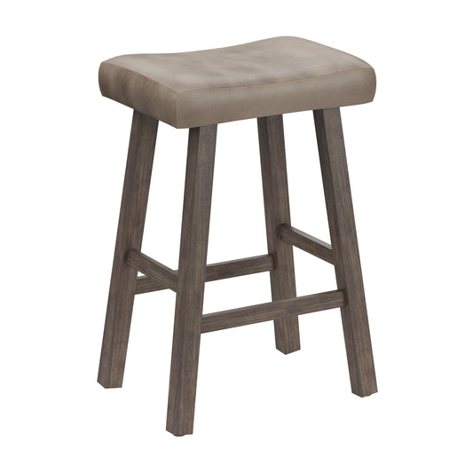 Hillsdale Furniture Saddle Wood Backless Counter Height Stool, Rustic Gray