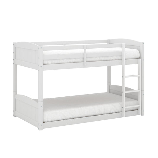 Living Essentials by Hillsdale Alexis Wood Arch Twin Over Twin Floor Bunk Bed, White