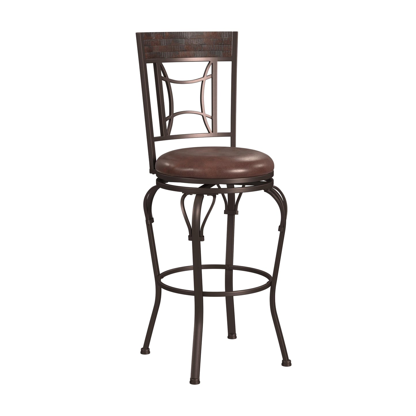 Hillsdale Furniture Granada Metal Bar Height Swivel Stool, Dark Chestnut