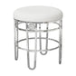 Hillsdale Furniture Dessa Glam Metal Vanity Stool, Chrome