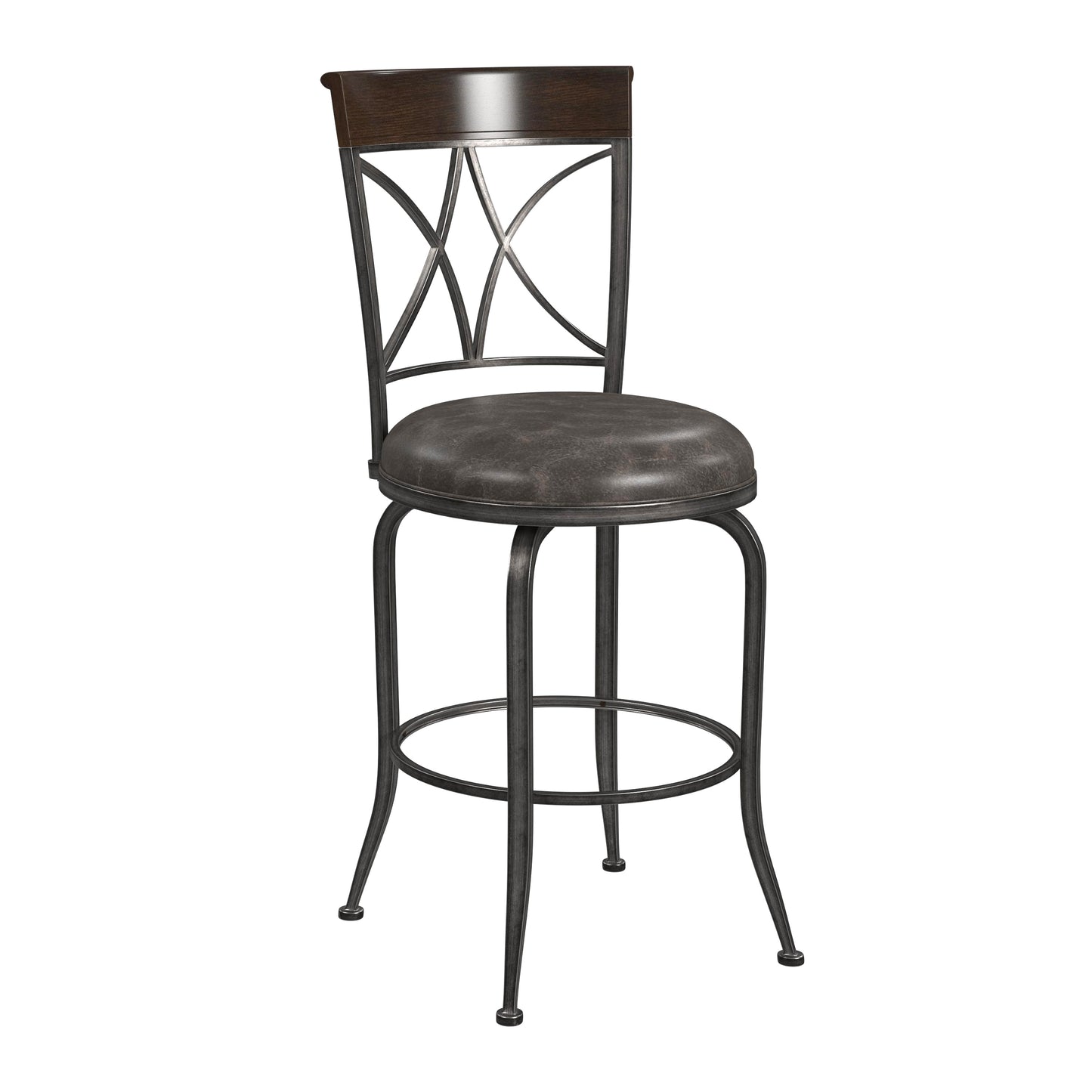 Hillsdale Furniture Killona Metal Counter Height Swivel Stool, Antique Pewter