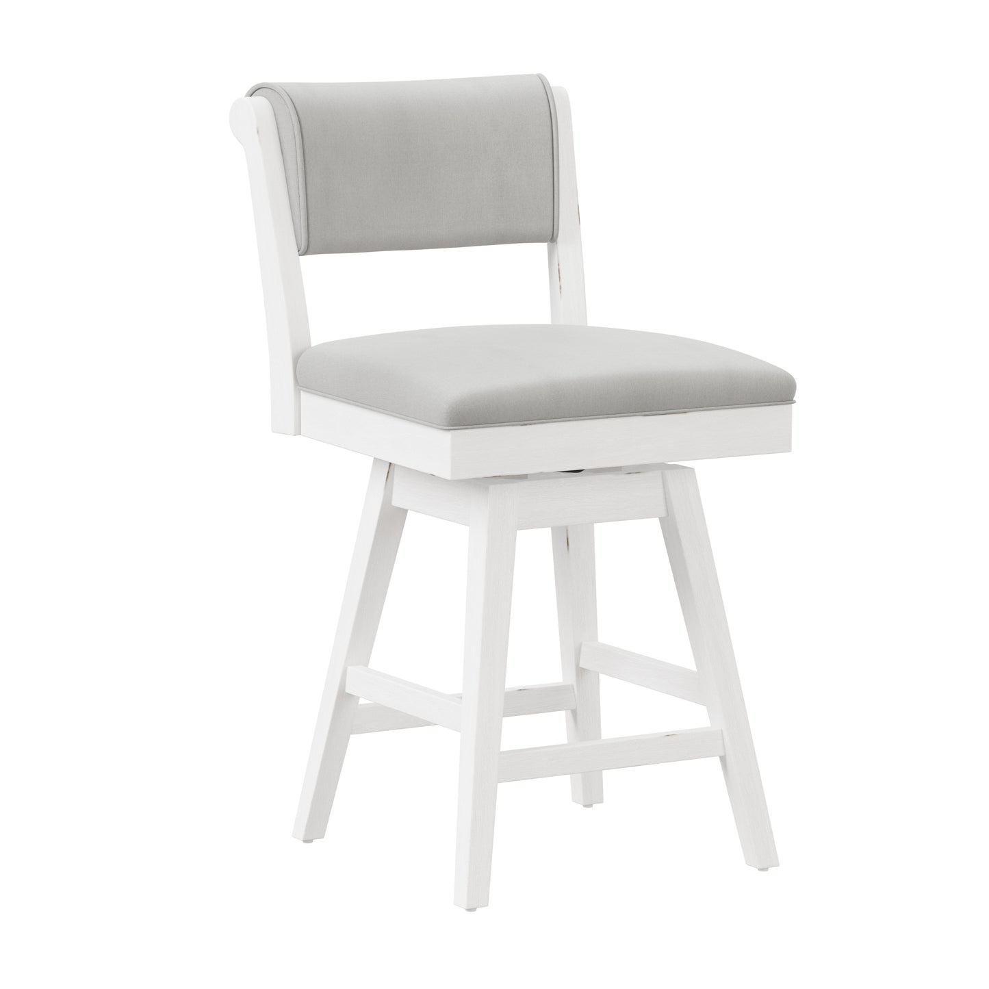 Hillsdale Furniture Clarion Wood and Upholstered Counter Height Swivel Stool, Sea White