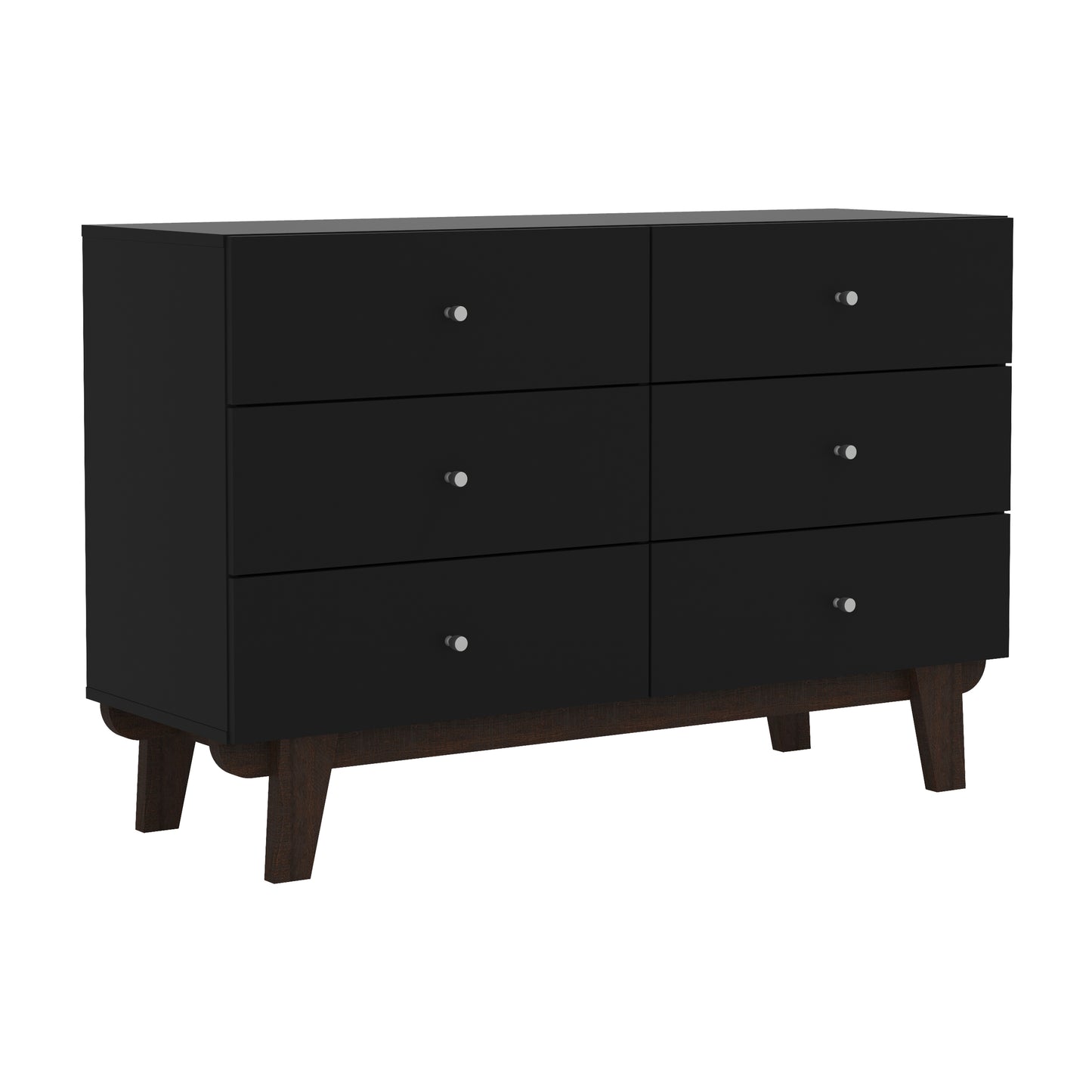 Living Essentials by Hillsdale Kincaid Wood 6 Drawer Dresser, Matte Black